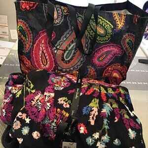 Vera Bradley Throw Blanket ands Matching Tote--Never Used